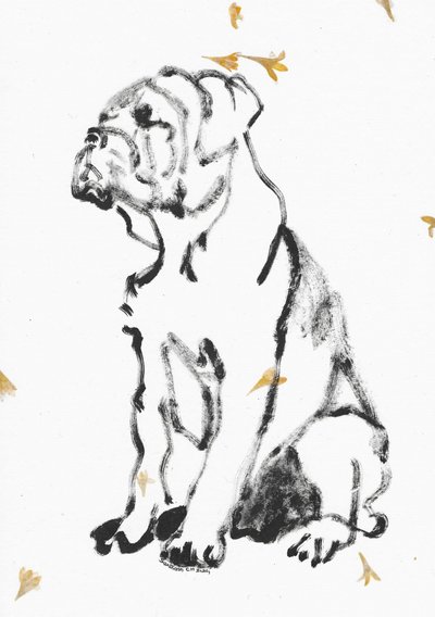 Bulldoggenwelpe Skizze von Santhosh ch