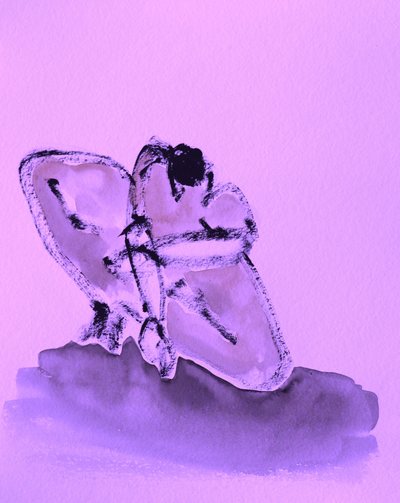Kauernde Lila Figur von Santhosh ch