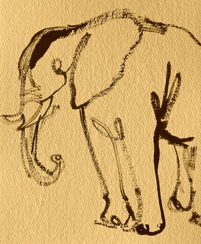 Elegante Elefanten-Zeichnung von Santhosh ch