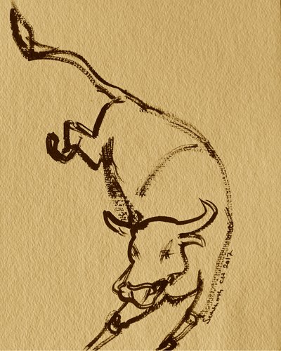 Expressiver stürmender Stier von Santhosh ch