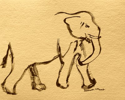 Ausdrucksstarker Tinten-Elefant von Santhosh ch