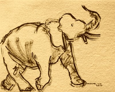 Ausdrucksstarke Elefant Skizze von Santhosh ch