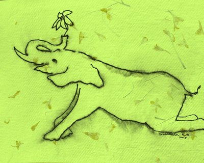 Fröhlicher Elefant mit Blume von Santhosh ch