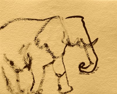 Minimalistische Elefant Zeichnung von Santhosh ch