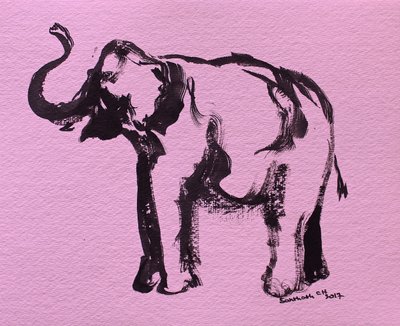 Rosa Elefanten-Tinte von Santhosh ch
