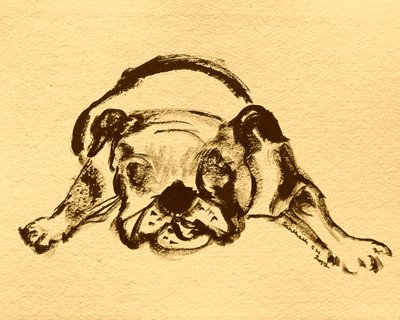 Verspielte Bulldogge Skizze von Santhosh ch