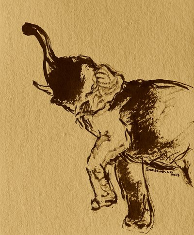 Kraftvoller Elefant erhebt sich von Santhosh ch