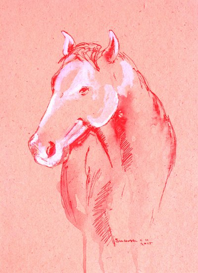 Rotes Pferdeskizze von Santhosh ch