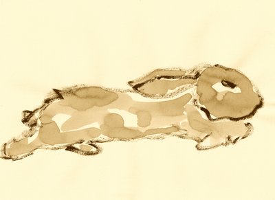 Laufendes Aquarellkaninchen von Santhosh ch