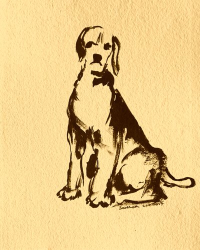 Sitzender Tintenhund von Santhosh ch