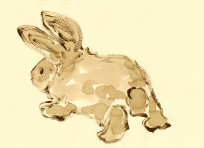 Sanftes Aquarellkaninchen von Santhosh ch