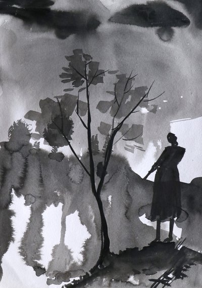 Einsame Figur Dunkler Himmel von Santhosh ch