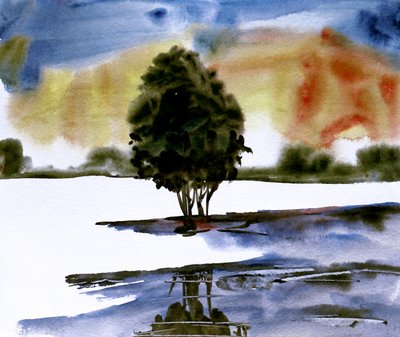 Sonnenuntergang Baumreflexion von Santhosh ch