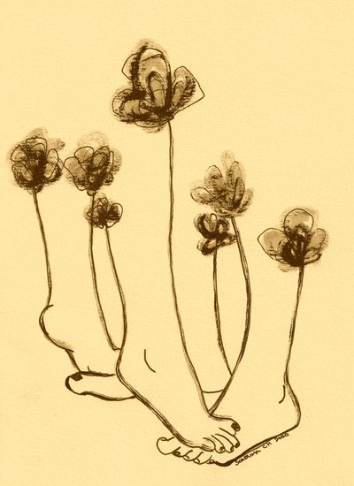 Verspielte Füße Blumen von Santhosh ch
