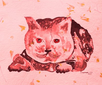 Verspielte rosa Katze von Santhosh ch