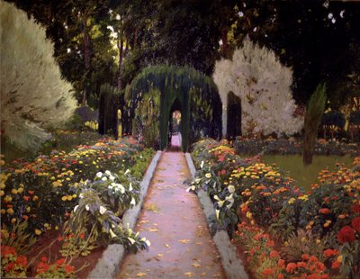 Gärten von Aranjuez (Der Laubengang) 1907 von Santiago Rusinol i Prats