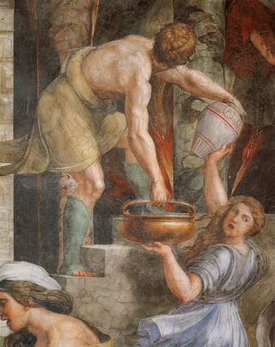 Feuer im Borgo von Sanzio of Urbino (workshop) Raphael