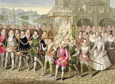 Königin Elisabeth I. in Prozession mit ihren Höflingen (ca. 160003) aus 