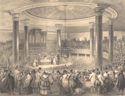 Verteilung der Preise der American Art Union im Tabernakel, Broadway, 24. Dezember 1847 von Sarony and Co