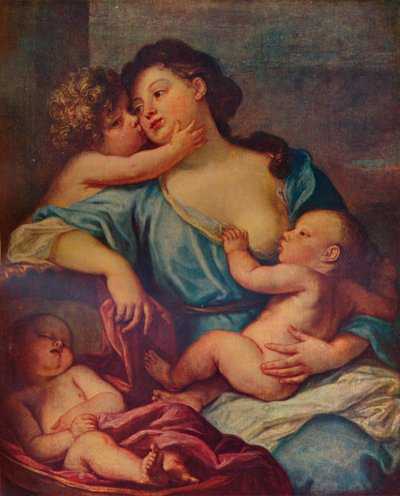 Porträt einer Dame und drei Kinder von Sébastien Bourdon