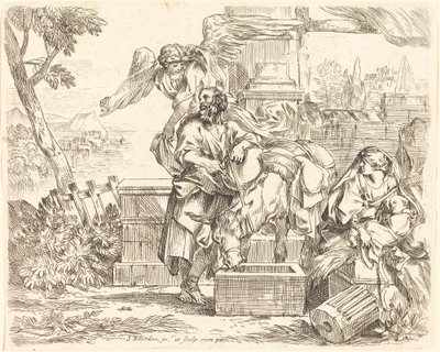 Der heilige Josef hört auf den Rat des Engels von Sébastien Bourdon