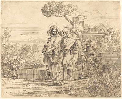 Die Rast auf der Flucht nach Ägypten von Sébastien Bourdon