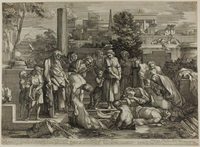 Die Toten begraben, aus Die Werke der Barmherzigkeit von Sébastien Bourdon
