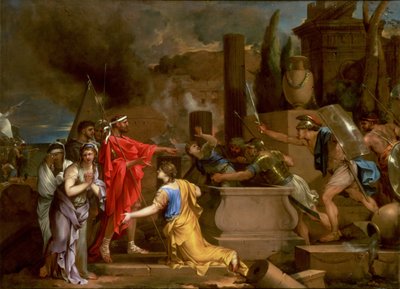 Odysseus entdeckt Astyanax im Grab von Hector, ca. 1654-56 von Sébastien Bourdon