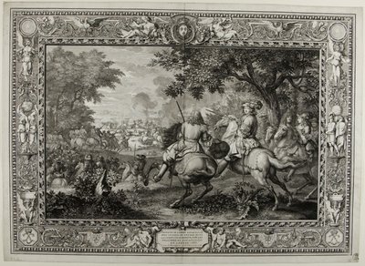 Niederlage der spanischen Armee in der Nähe des Kanals bei Brügge durch die Truppen von König Ludwig XIV. 1667 von Sébastien Le Clerc the elder