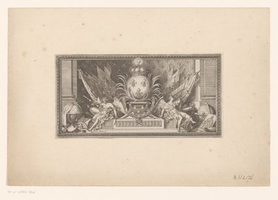 Vignette mit Globus und Wappen von Frankreich von Sébastien Leclerc (I)