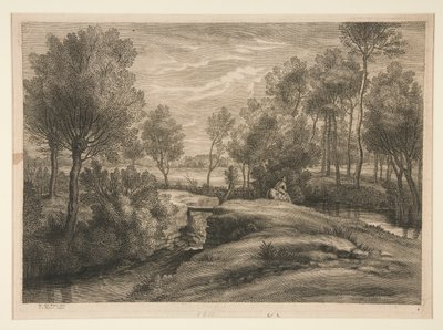 Landschaft mit Mann, der sein Pferd tränkt von Schelte Adams Bolswert