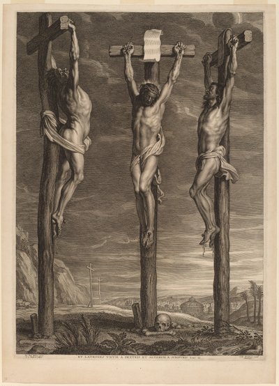 Christus gekreuzigt zwischen zwei Dieben von Schelte Adams Bolswert after Sir Peter Paul Rubens