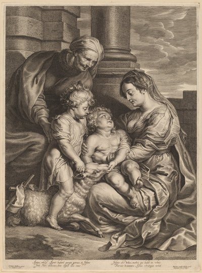 Die Jungfrau und das Kind mit der Heiligen Anna und dem Heiligen Johannes von Schelte Adams Bolswert, after Sir Peter Paul Rubens