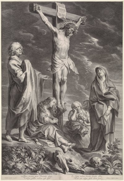 Christus am Kreuz, mit Maria und Johannes von Schelte Adamsz. Bolswert