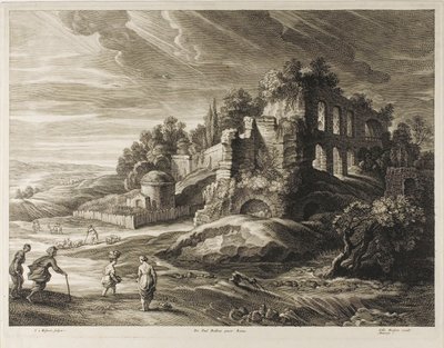 Landschaft mit den großen Ruinen, aus Die kleinen Landschaften von Schelte Adamsz. Bolswert