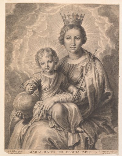 Maria mit Kind und Weltkugel von Schelte Adamsz. Bolswert
