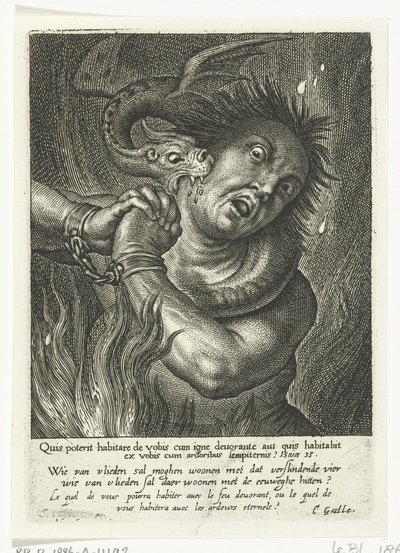 Seele in der Hölle von einem Monster gebissen von Schelte Adamsz. Bolswert