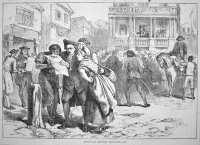 Bostoner lesen das Stempelgesetz von School American