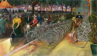 Radfahrer in New York, ca. 1890, aus 