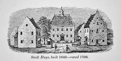 Das niederländische Stadt Huys, Neu-Amsterdam (New York), erbaut 1642 und abgerissen 1700 von School American