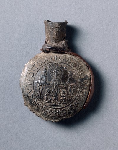 Pilgerampulle mit Szenen der Kreuzigung (Vorderseite) und der Himmelfahrt (Rückseite) von School Byzantine