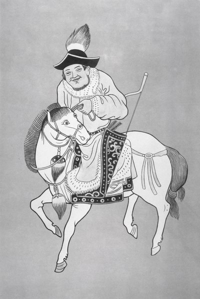 Ein mongolischer Bogenschütze zu Pferd, nach einer chinesischen Zeichnung von School Chinese