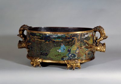 Chinesische Kunst: Topfversteck in Cloisonné-Email. 16. Jahrhundert, Paris, Decorative Arts von School Chinese