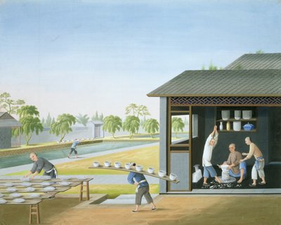 Porzellanherstellung, China, ca. 1820 von School Chinese