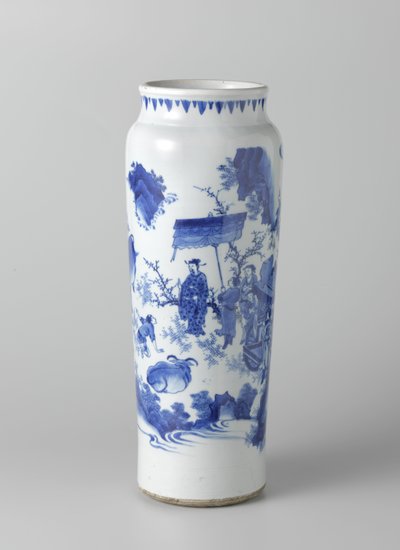 Rolwagen mit Figuren in einer kontinuierlichen Landschaft von School Chinese