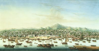 Ansicht von Kanton, ca. 1800 von School Chinese