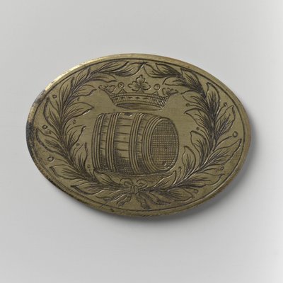 Bierimporteursgilde von Amsterdam Anwesenheitsmarke, um 1700 (Messing) von School Dutch