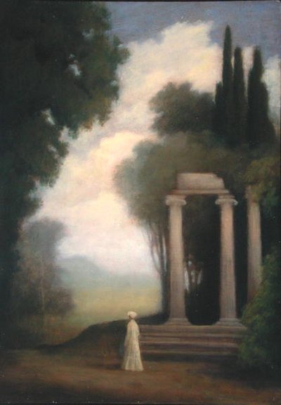 Eine Figur und ein Tempel von School English