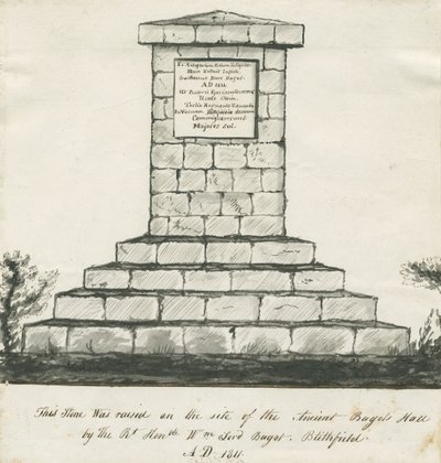 Blithfield - Denkmal an der Stelle der alten Bagots Hall von School English