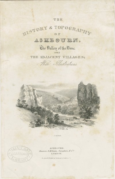 Dovedale - Landschaft: Lithografie von School English